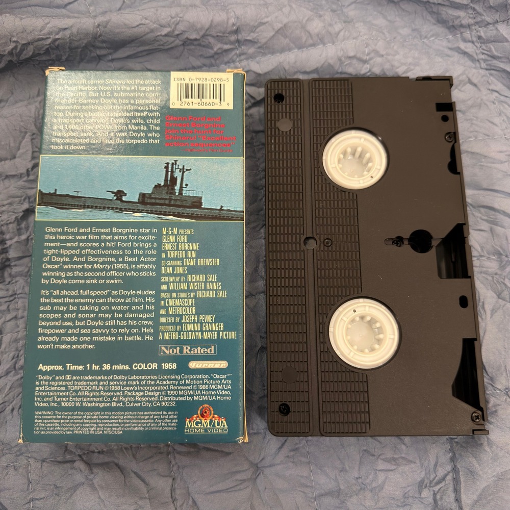 Torpedo Run VHS 1958 Glenn Ford Ernest Borgnine MGM/UA War Movie M200660 - Picture 2 of 5